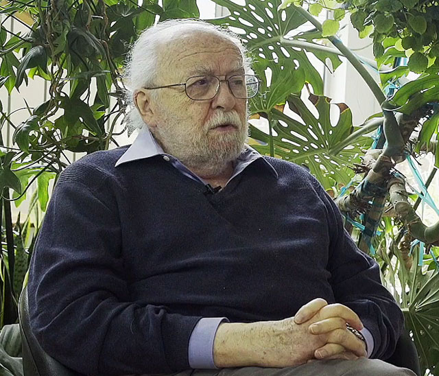 Harold Cohen talking to Studio International in his home studio, Encinitas, California, May 2015.