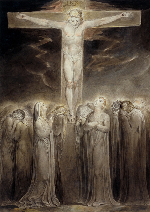 William Blake. The Crucifixion: ‘Behold Thy Mother’, c1805. Ink and watercolour on paper, 41.3 x 30 cm. Tate. Presented by the executors of W. Graham Robertson through the Art Fund 1949. Photograph © Tate 2016.