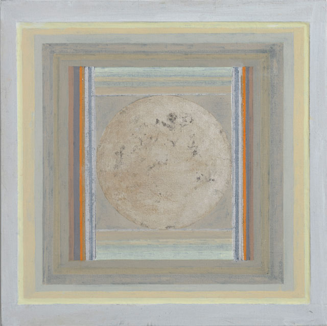 Paul Feiler. Zenytum X, 2012. Oil and silver leaf on canvas, 20 x 20 in. © Redfern Gallery and the Estate of Paul Feiler.