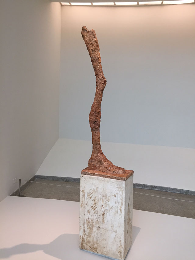 Alberto Giacometti. The Leg, 1958. Plaster, 87 13/16 x 11 15/16 x 18 1/8 in (223 x 30.3 x 46.1 cm). Fondation Giacometti, Paris. Photograph: Jill Spalding.