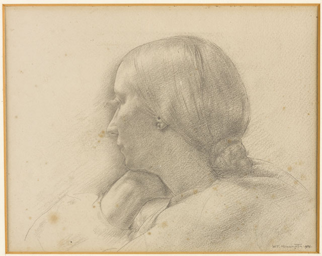 Thomas Monnington. Portrait of Winifred Knights, 1934. Pencil on paper, 23.8 x 30 cm. Collection of Catherine Monnington. © The Artist's Estate.