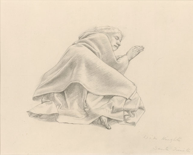 Winifred Knights. Study of a sleeping woman for The Santissima Trinita, c1924. Pencil on paper, 19.7 x 25.7 cm © Trustees of the British Museum. © The Estate of Winifred Knights.