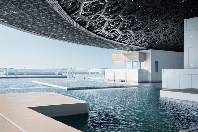 Louvre Abu Dhabi. View overlooking the sea. © Louvre Abu Dhabi, Photograph: Mohamed Somji.