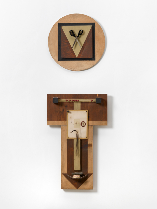 Robert Mapplethorpe. Untitled (2-Part Wood Collage), 1970. Wood, metal, plaster, found objects mounted on wood, 91.4 x 58.4 cm. Courtesy Galerie Thaddeus Ropac, Paris/Salzburg. © Robert Mapplethorpe Foundation. Used by permission. Photograph: Ulrich Ghezzi.