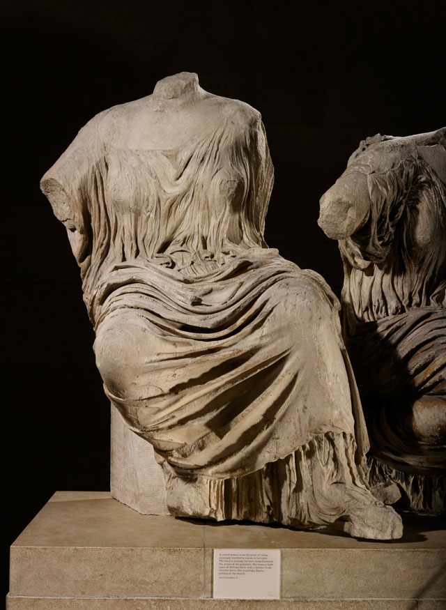 Rising goddess, figure K from the east pediment of the Parthenon, about 438–432 BC, Marble. © The Trustees of the British Museum.