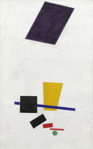 Kazimir Malevich. Painterly Realism of a Football Player—Color Masses in the 4th Dimension, 1915. The Art Institute of Chicago, through prior gifts of Charles H. and Mary F. S. Worcester Collection; Mrs. Albert D. Lasker in memory of her husband, Albert D. Lasker; and Mr. and Mrs. Lewis Larned Coburn Memorial Collection.