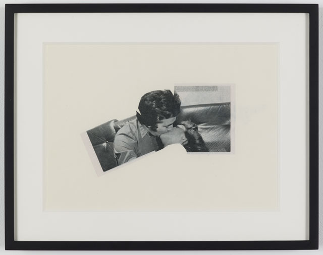 John Stezaker. Kiss II (Photoroman), 1978. Collage, 4.96 x 8.5 in (12.6 x 21.6 cm). Courtesy of the artist and Petzel, New York.
