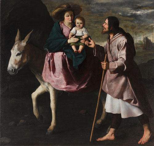 Francisco de Zurbarán. The Flight into Egypt, ca 1630-1635. Oil on canvas, 150 x 159 cm. Seattle, Seattle Art Museum, fractional gift from the Collection Barney A. Ebsworth.