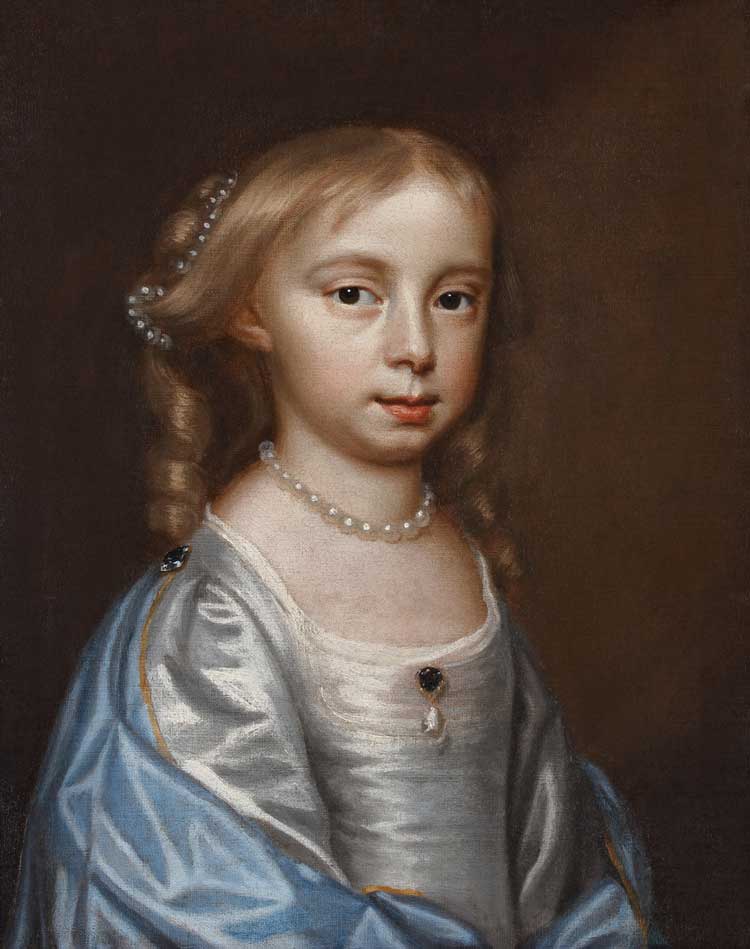 Mary Beale. Elizabeth Jones (c1664-81), early 1670s. Oil on canvas, 18 x 14 ¾ in (56 x 38 cm). Philip Mould & Company.