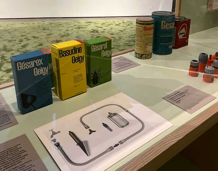 Weed killers and pest control vitrine with vintage examples. V Simpson. Photo: Veronica Simpson.