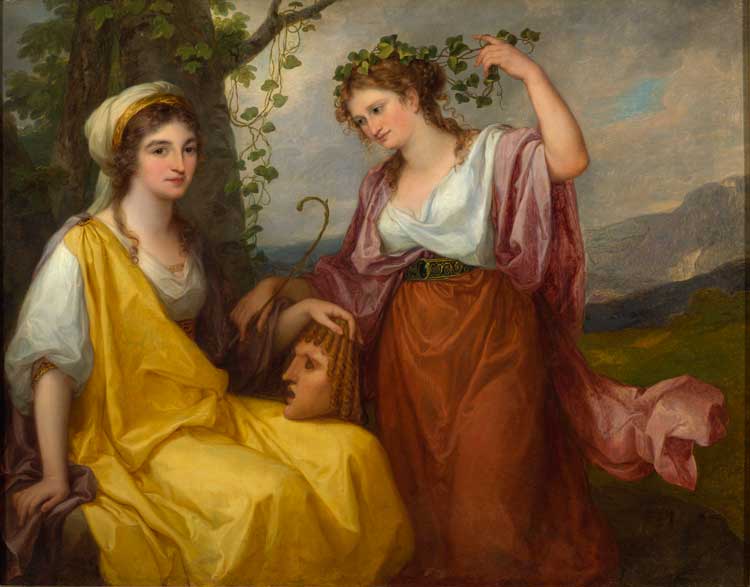 Angelica Kauffman, Portraits of Domenica Morghen and Maddalena Volpato as Muses of Tragedy and Comedy, 1791. Oil on canvas, 125 x 158 cm. National Museum in Warsaw MNW. Photo © Collection of National Museum in Warsaw. Photo: Piotr Ligier.
