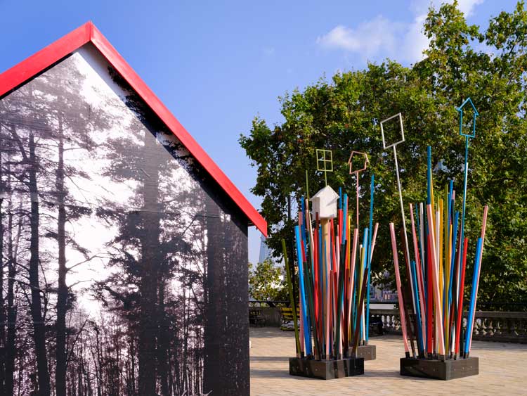 Alice Wilson, Savoy, 2024. Installation view, Mary Mary, Artist’s Garden, Temple Place, London. Image courtesy theCOLAB The Artist
