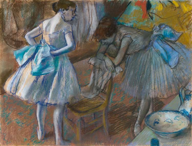 Edgar Degas (1834-1917). Two Ballet Dancers in a Dressing Room, c1880. Pastel on paper, 48.5 x 64 cm. National Gallery of Ireland Collection. Photo: National Gallery of Ireland.