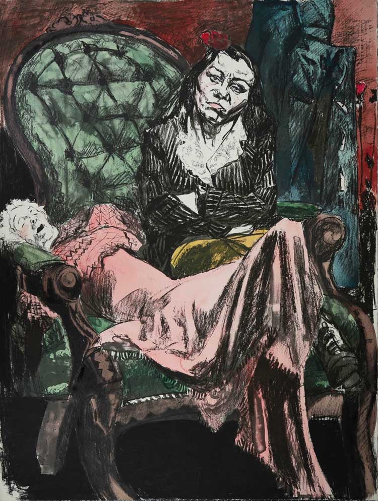 Paula Rego, Nursing, 2000. © The Estate of Paula Rego, Courtesy The Estate of Paula Rego and Victoria Miro.