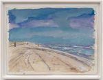 Paul Thek. Untitled (beach with figures), 1986. Watercolour, graphite on paper, 46 x 61 cm (18 x 24 in). © Estate of Paul Thek. Courtesy of Pace Gallery, Galerie Buchholz, Mai 36 Galerie, and the Watermill Center, NY. Photo: Ben Westoby / Fine Art Documentation.