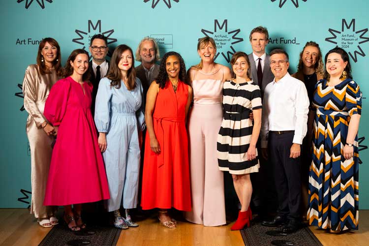 The team from the Young V&A, winners of the Art Fund Museum of the Year 2024, at the award ceremony at the National Gallery in London. Photo: David Parry, PA Media Assignments.